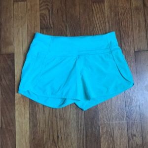 Lululemon Run Times Short, teal, size 0